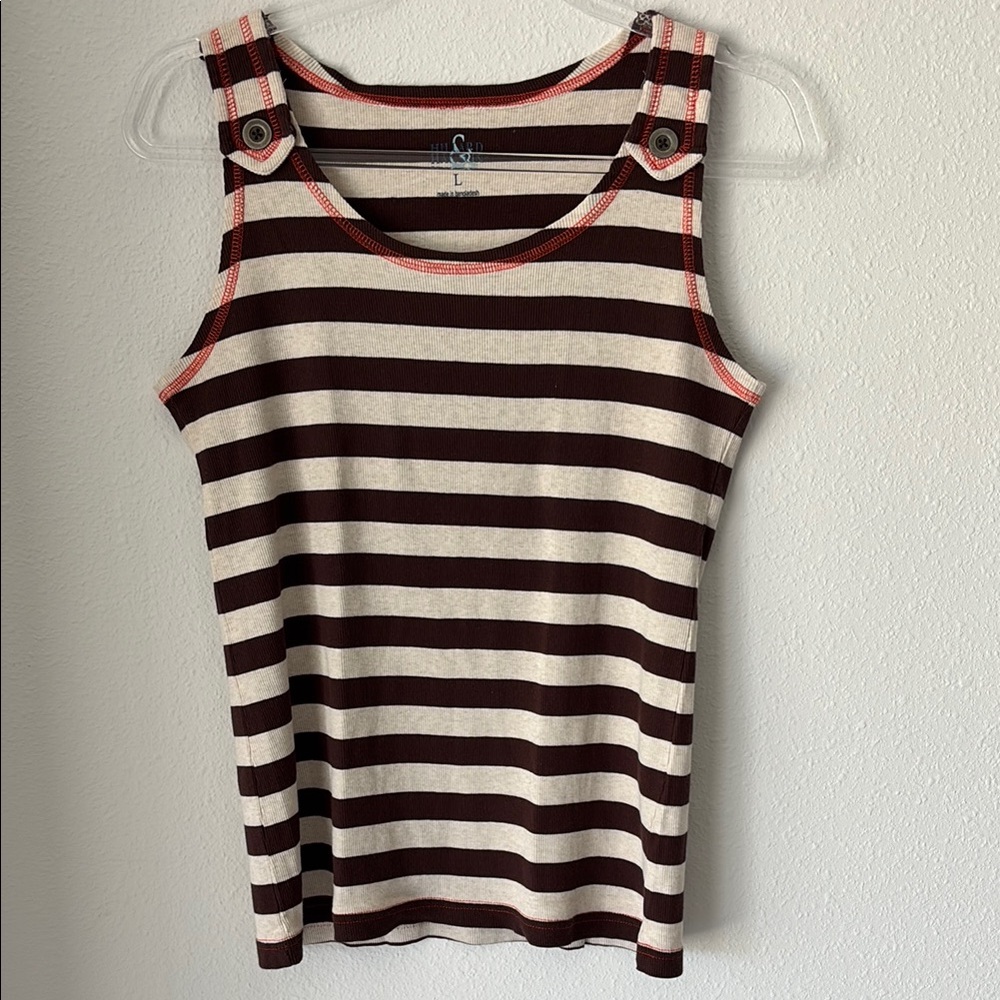 Hillard & Hanson Striped Cotton Tank Top